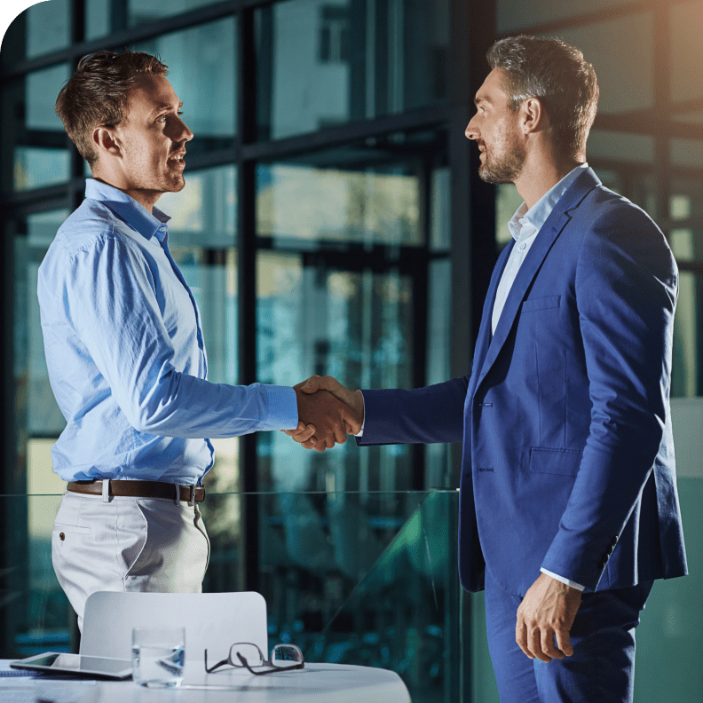 Business partners shaking hands